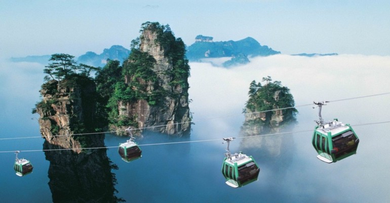 Zhangjiajie - Zjazd gondolami